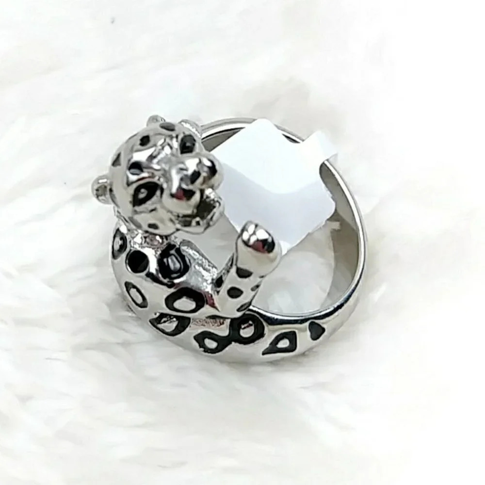 Jaguar Cat Ring Stainless Steel Hypoallergenic Women's Ring - Picture 5 of 9